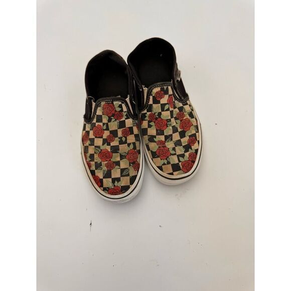 Vans Women's Size 6 Rubber Waffle Outsole Checkerboard Roses Sneakers Multicolor - Picture 1 of 5
